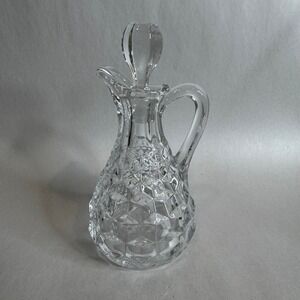 Vintage Fostoria American Clear Glass Cruet with Stopper Decanter